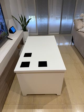 Mesa centro blanca elevable
