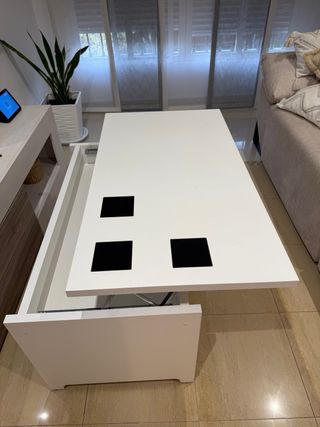 Mesa centro blanca elevable