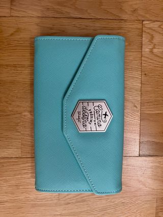 Cartera viaje azul turquesa