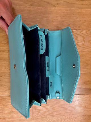 Cartera viaje azul turquesa