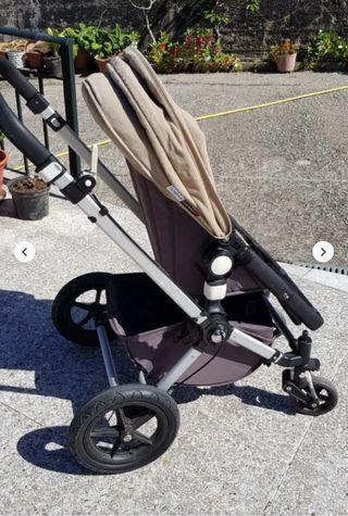 Cochecito bebé beige usado
