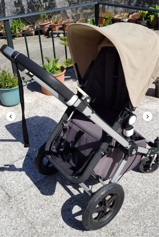 Cochecito bebé beige usado