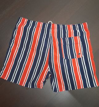 2 Bañadores Nudos - Rojo y  Azul de rayas 