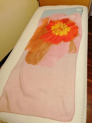 Foulard poliester brillo rosa rojo, 60x150 cm