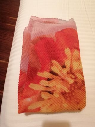 Foulard poliester brillo rosa rojo, 60x150 cm