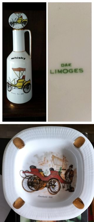 Juego de whisky y cenicero Limoges