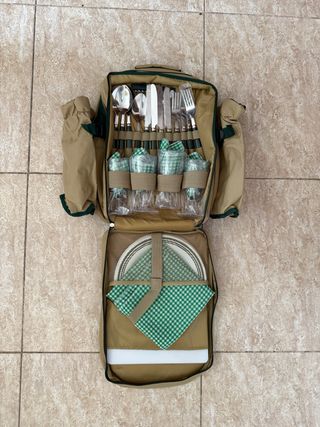 Mochila Picnic Completa - Beige/Verde