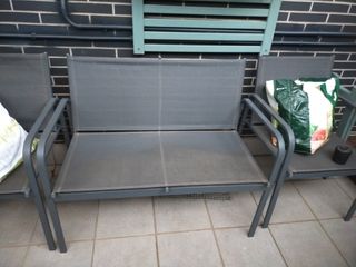 Conjunto jardín metal gris