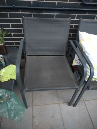 Conjunto jardín metal gris
