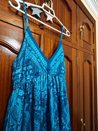 Vestido largo turquesa