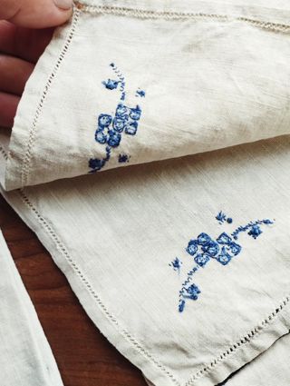 Servilletas lino azul - antigua s