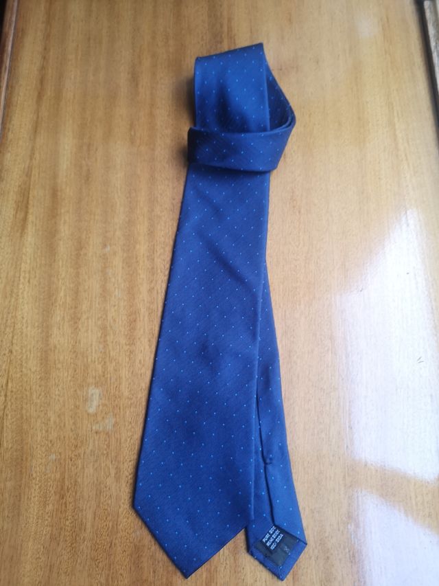 Corbata Cortefiel azul - puntos