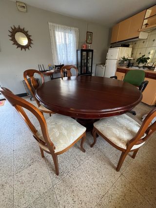 Mesa redonda madera cerezo