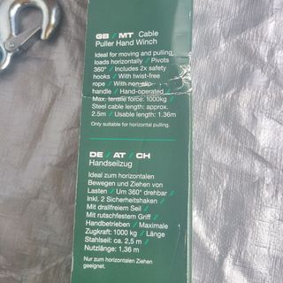 Polipasto Manual  1000 kg 2.5 metros Nuevo
