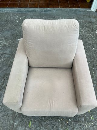 Butaca beige de tela