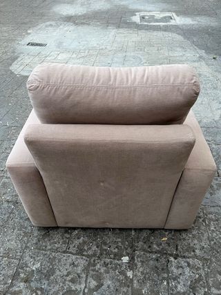 Butaca beige de tela