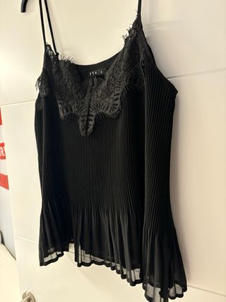 Camisa negra tirantes mujer - L