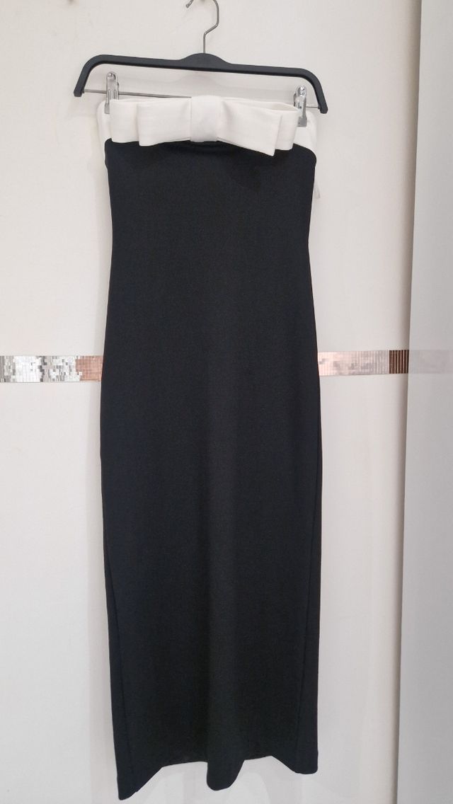 Vestido midi Zara blanco&negro