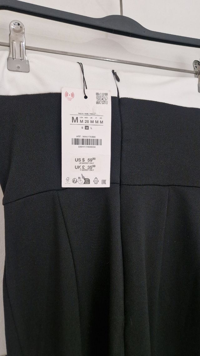 Vestido midi Zara blanco&negro