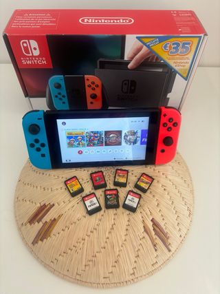 Nintendo Switch V1 Blu-Red + giochi e accessori