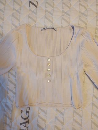 Top beige Zara - Talla S