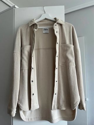 Camisa pana Zara beige
