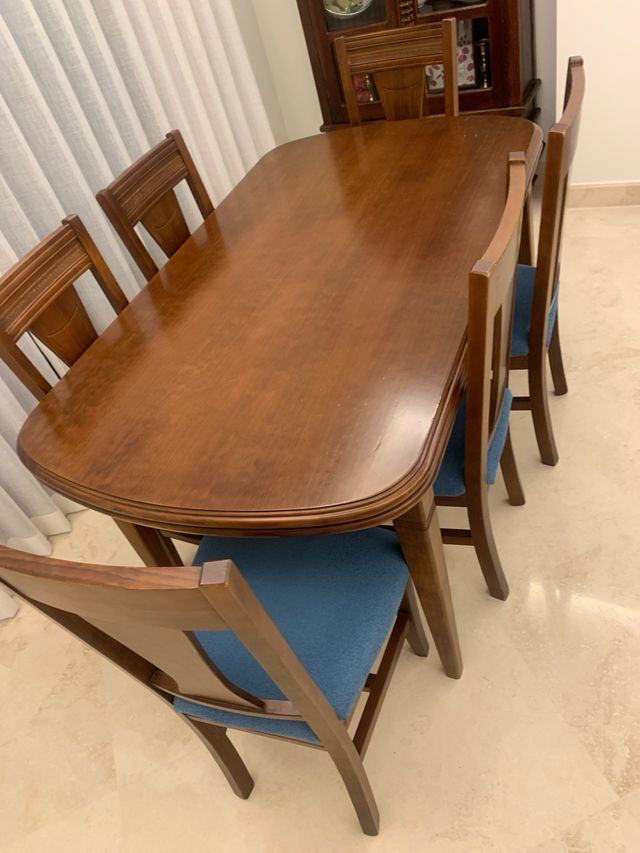Mesa comedor madera + 6 sillas