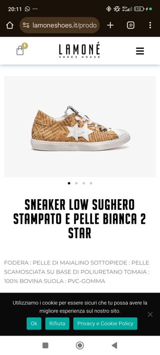 2Star Sneakers - Scarpe Sughero Tg 35