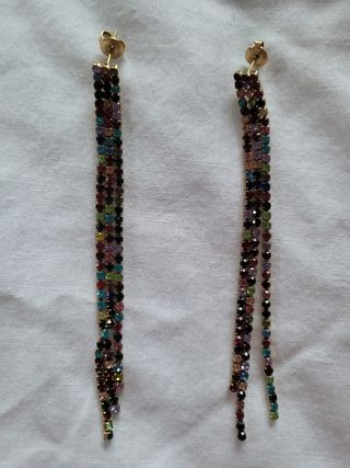 Pendientes largos multicolor