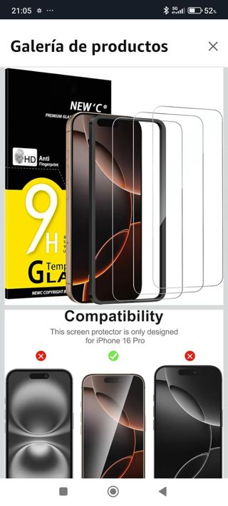 Pellicola protettiva per iPhone 16 Pro (3 unità)