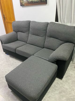 Sofá chaise longue gris