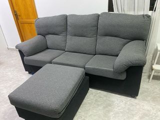 Sofá chaise longue gris