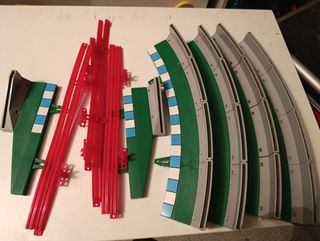 Scalextric Powerline: 4 curvas, 2 rectas