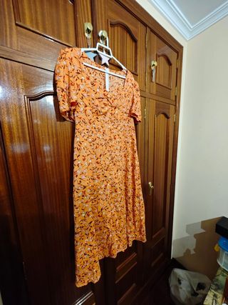 Vestido floral naranja