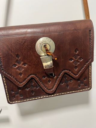 Bolso cuero artesanal marrón