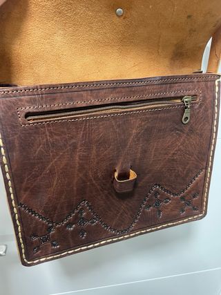 Bolso cuero artesanal marrón