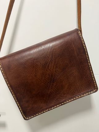 Bolso cuero artesanal marrón