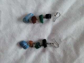 Pendientes largos multicolor