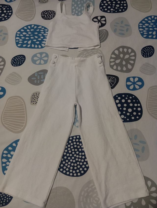 Conjunto blanco niña - Top y pantalón