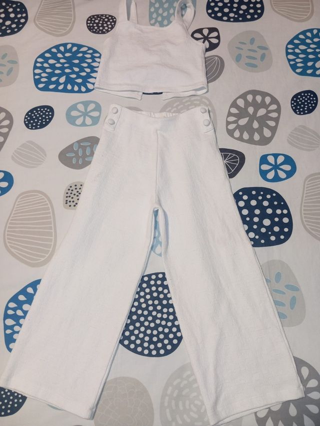 Conjunto blanco niña - Top y pantalón