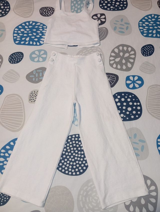Conjunto blanco niña - Top y pantalón