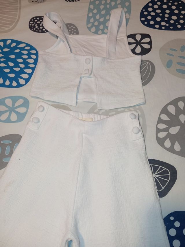 Conjunto blanco niña - Top y pantalón