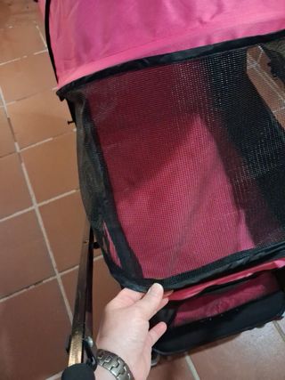 Carrito transporte mascotas rosa