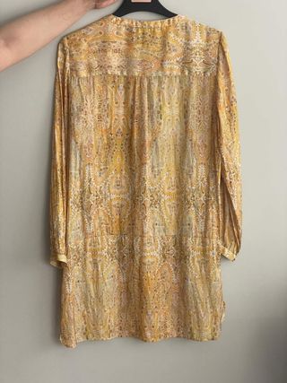 Vestido Zara amarillo estampado