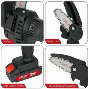 Mini Motosega Elettrica con 2 Batterie e accessori