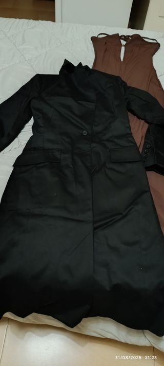 Abrigo negro Zara - Talla M