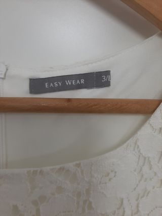 Vestido encaje blanco Talla L El Corte Ingles 