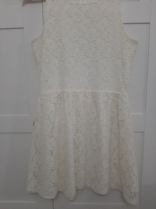 Vestido encaje blanco Talla L El Corte Ingles 