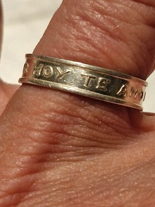 Anillo plata grabado ( hoy te amo más que nunca)