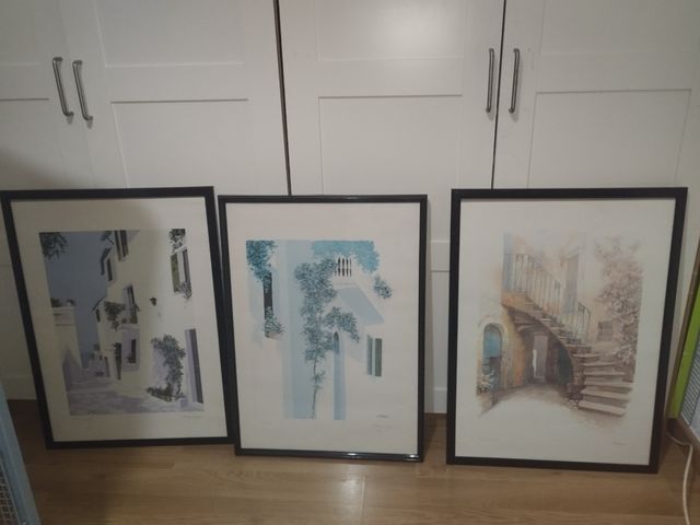 Conjunto de tres cuadros de paisajes